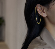 Нов модел дамски обеци с щипка и верижка