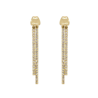 Γυναικεία κομψά σκουλαρίκια με κρεμαστό κόσμημα και διακοσμητικές πέτρες