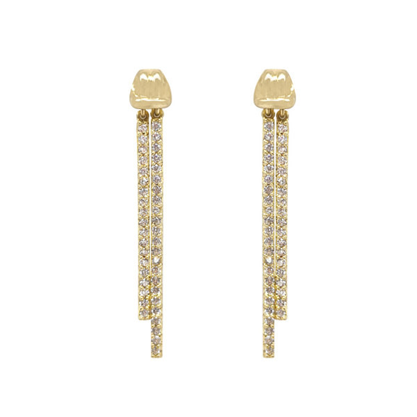 Γυναικεία κομψά σκουλαρίκια με κρεμαστό κόσμημα και διακοσμητικές πέτρες