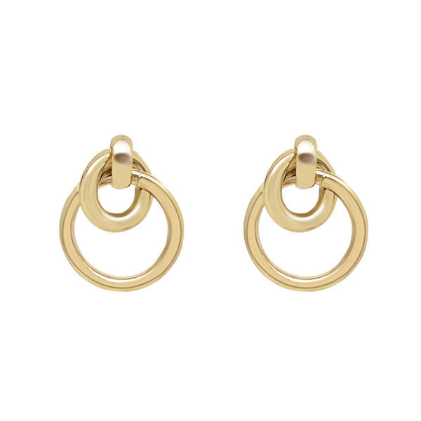 Дамски обеци с халки - златист цвят