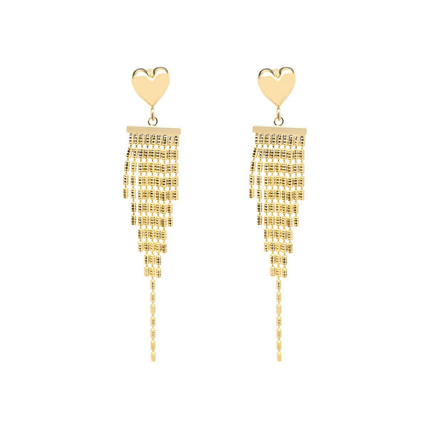 Елегантни дамски висящи обеци в златист цвят