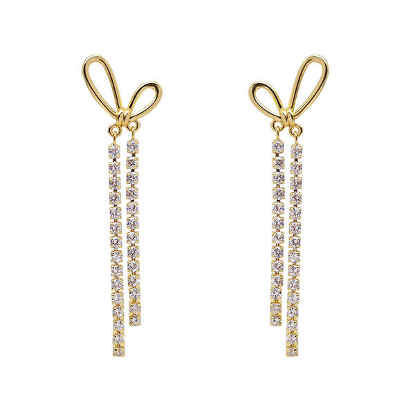 Ženske moderne duge naušnice sa ukrasnim kamenčićima