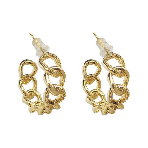 Ženske naušnice tipa metalni lančić - zlatne boje