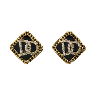 Дамски обеци с  камъни - златист цвят