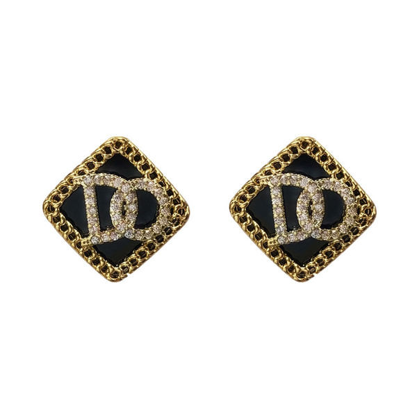 Дамски обеци с  камъни - златист цвят