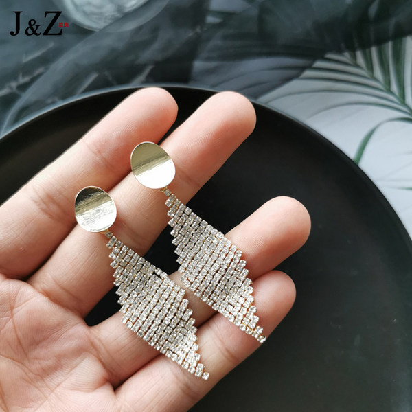 Елегантни дамски обеци с камъни в златист цвят