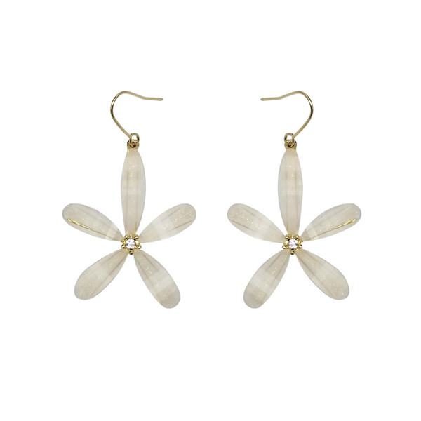 Висящи дамски обици с цветя и камъни