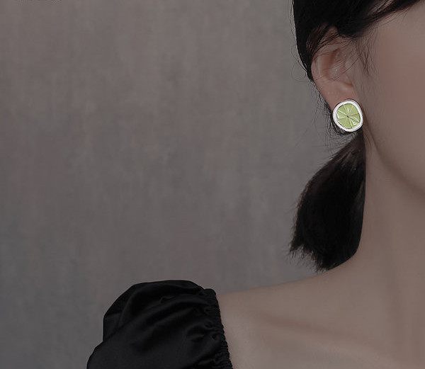 Дамски обеци във формата на лимон