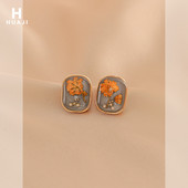 Γυναικεία χρυσά σκουλαρίκια με πέρλες - ρετρό στυλ