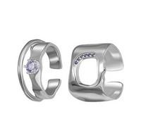 Γυναικείο δαχτυλίδι σε ασημί χρώμα - δύο μοντέλα