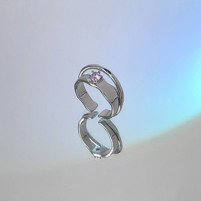 Γυναικείο δαχτυλίδι σε ασημί χρώμα - δύο μοντέλα