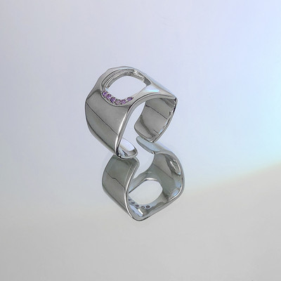 Γυναικείο δαχτυλίδι σε ασημί χρώμα - δύο μοντέλα