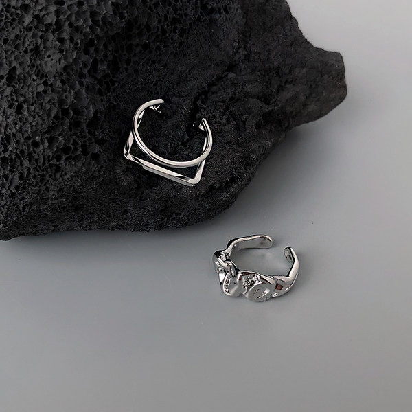 Νέο μοντέλο γυναικείο ατσάλινο δαχτυλίδι δύο τεμαχίων