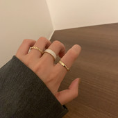 Σετ με τρία γυναικεία δαχτυλίδια σε χρυσό χρώμα