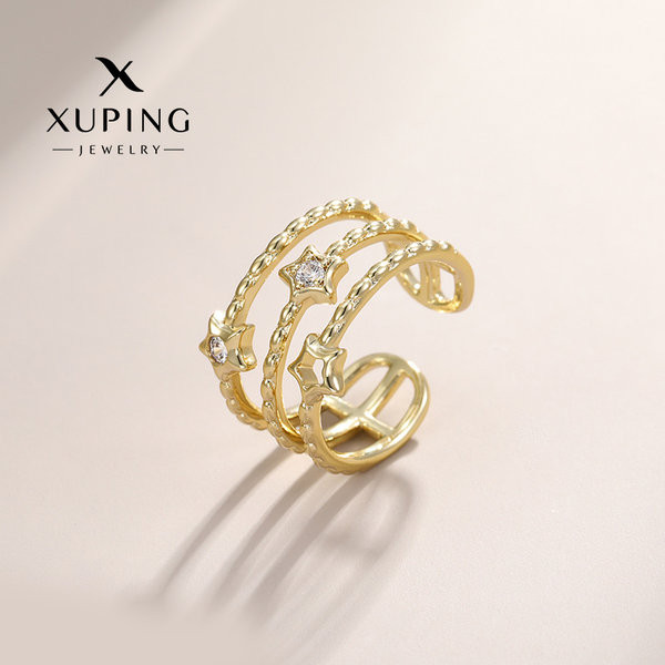 Γυναικείο δαχτυλίδι σε χρυσό χρώμα και αστέρια