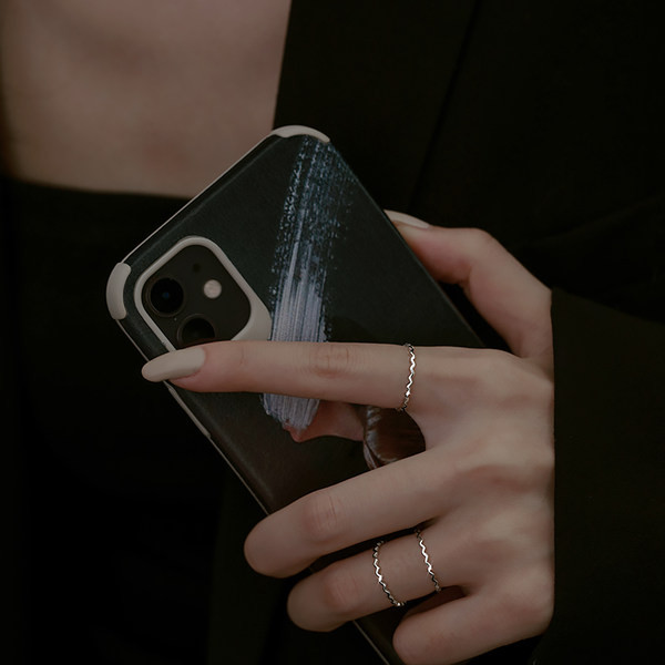 Γυναικείο μοντέρνο σετ δαχτυλιδιών τριών τεμαχίων - ασημί και χρυσό χρώμα