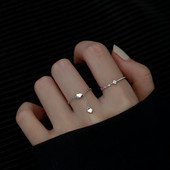 Γυναικείο ατσάλινο δαχτυλίδι σε σχήμα καρδιάς και πέτρες