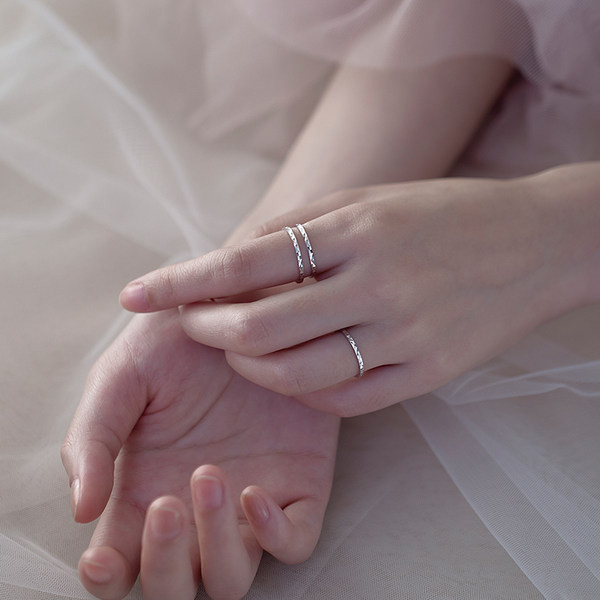 Νέο μοντέλο γυναικείο ατσάλινο δαχτυλίδι δύο τεμαχίων