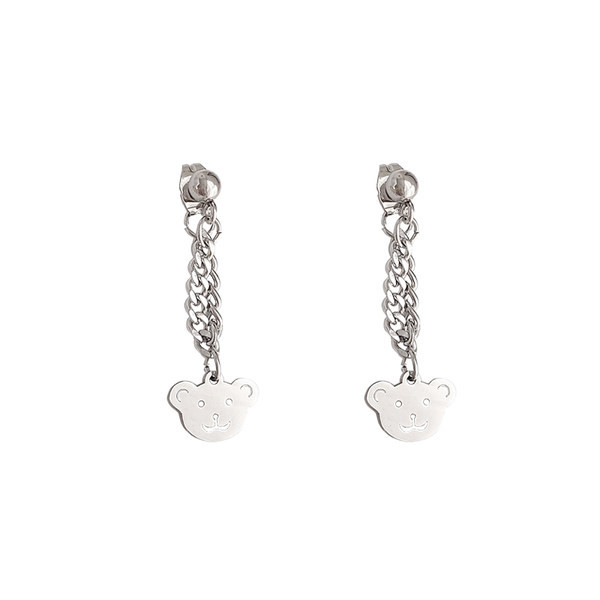 Дамски обеци с верижка с аксесоар мече