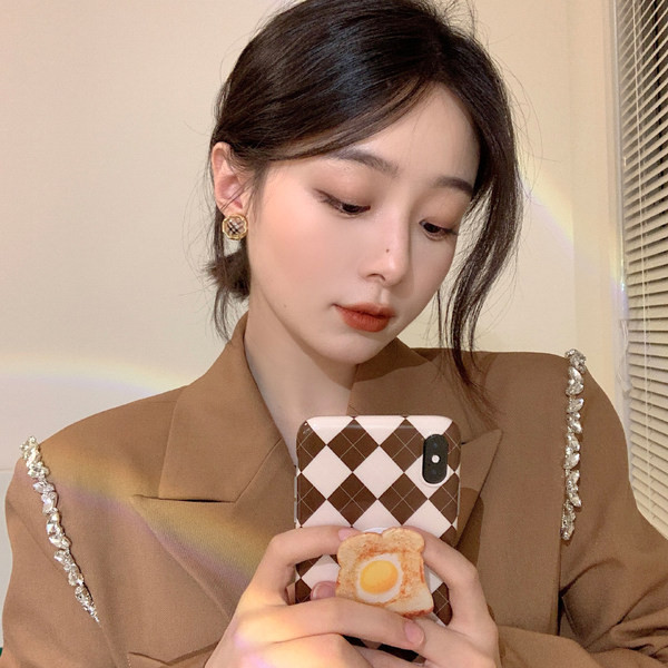 Карирани дамски обеци 