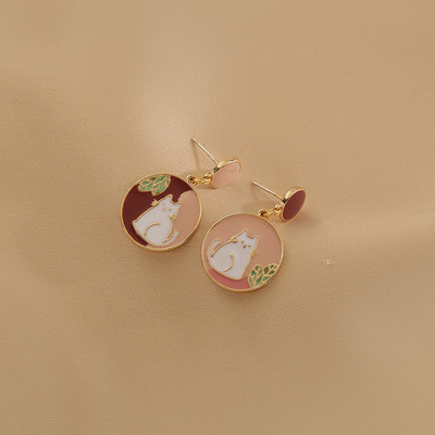 Cercei lungi de dama cu pandantiv rotund