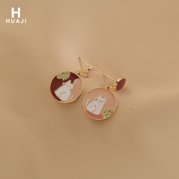 Cercei lungi de dama cu pandantiv rotund