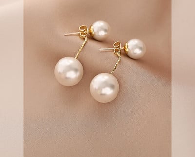 Γυναικεία σκουλαρίκια με μενταγιόν και πέρλες