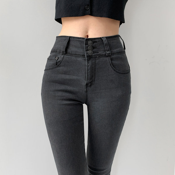 Класически дамски дънки в три цвята с висока талия