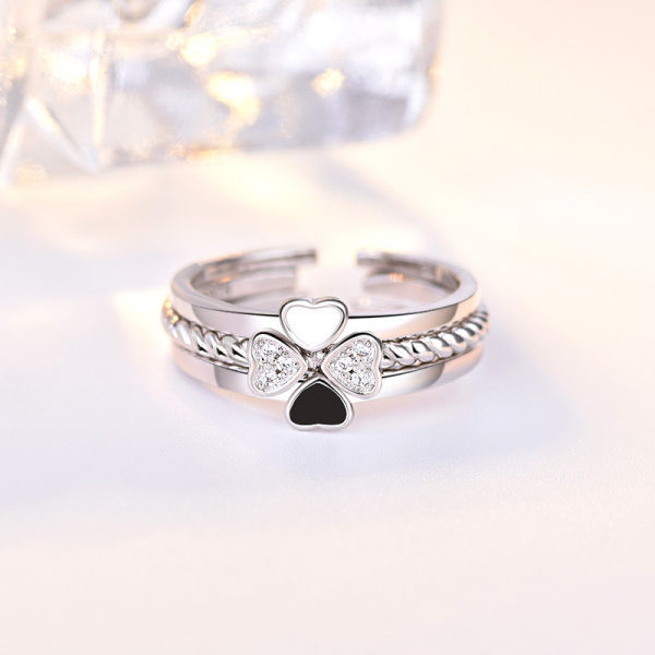 Νέο μοντέλο γυναικείο δαχτυλίδι 3 σε 1 με διακοσμητικές πέτρες