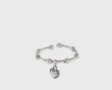 Γυναικείο ασημένιο δαχτυλίδι με μενταγιόν καρδιά