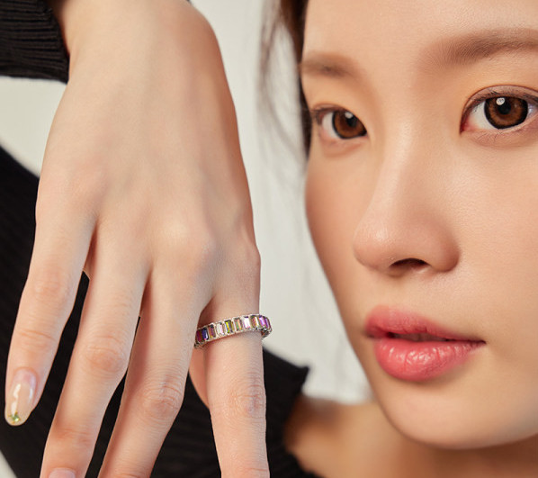 Ασημένιο ρυθμιζόμενο δαχτυλίδι με πέτρες