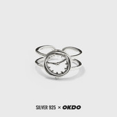 Γυναικείο στρογγυλό δαχτυλίδι - ασημί χρώμα