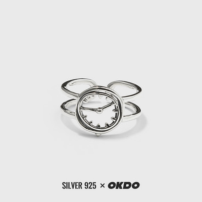 Γυναικείο στρογγυλό δαχτυλίδι - ασημί χρώμα