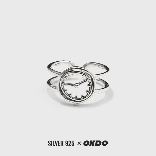 Γυναικείο στρογγυλό δαχτυλίδι - ασημί χρώμα