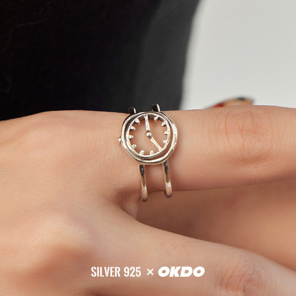 Γυναικείο στρογγυλό δαχτυλίδι - ασημί χρώμα