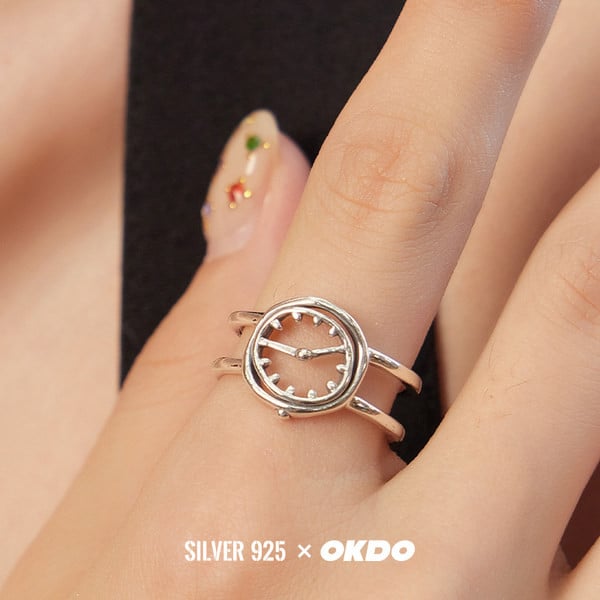 Γυναικείο στρογγυλό δαχτυλίδι - ασημί χρώμα