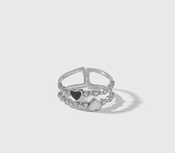 Γυναικείο δαχτυλίδι δύο σειρών με πέτρες