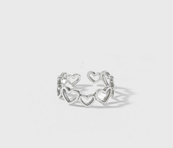 Γυναικείο δαχτυλίδι καρδιά σε ασημί χρώμα