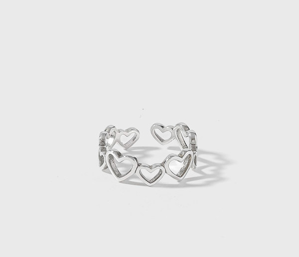 Γυναικείο δαχτυλίδι καρδιά σε ασημί χρώμα