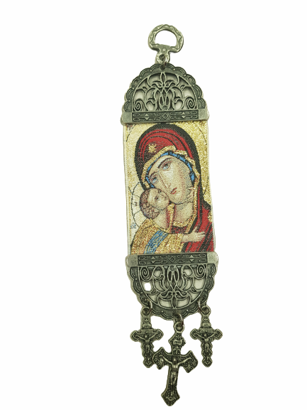 Икона,Богородица Казанска,машинно тъкана,19х5 см