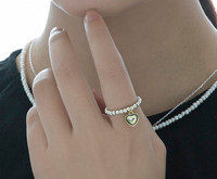 Γυναικείο δαχτυλίδι με πέρλες με μενταγιόν καρδιά