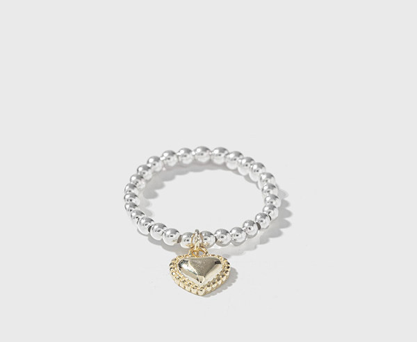 Γυναικείο δαχτυλίδι με πέρλες με μενταγιόν καρδιά