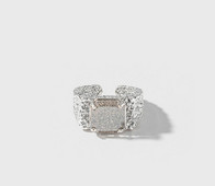 Κομψό γυναικείο ασημένιο δαχτυλίδι με δαχτυλίδι - ρυθμιζόμενο μοντέλο