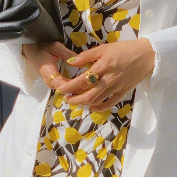 Γυναικείο δαχτυλίδι με πράσινη πέτρα