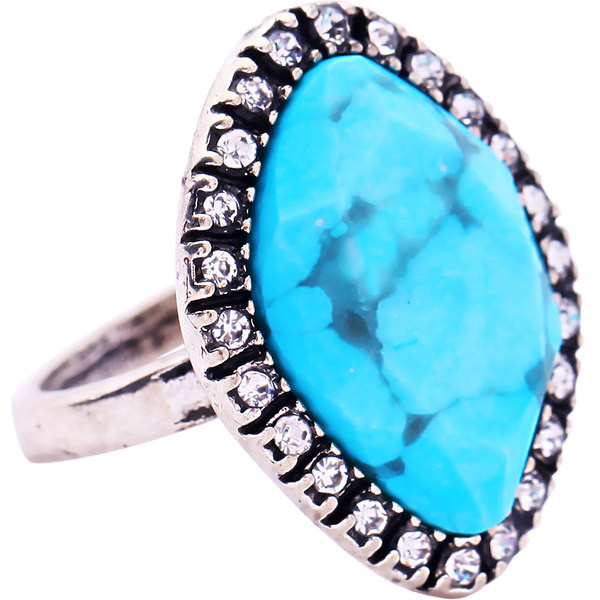 Μοντέρνο δαχτυλίδι με χρωματιστή πέτρα-ρετρό στυλ