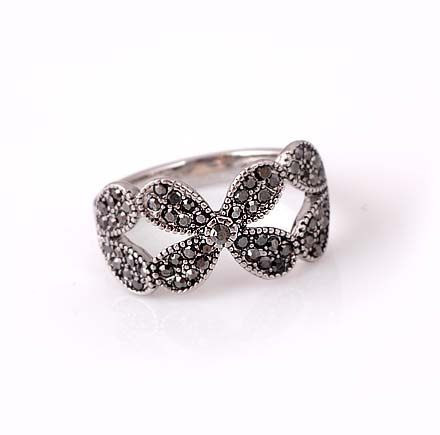 Γυναικείο ασημένιο δαχτυλίδι με λουλούδια φαρδύ μοντέλο