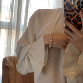 Γυναικείο  βραχιόλι από πέρλες με μεταλλικό δαχτυλίδι