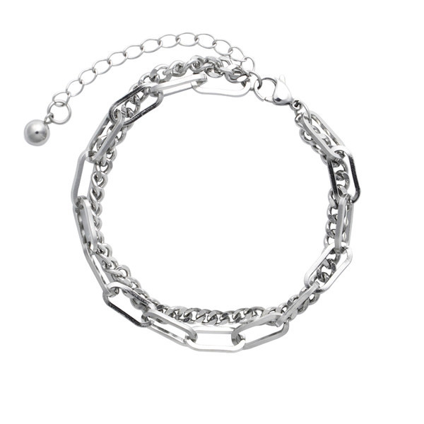 Βραχιόλι δύο σειρών σε ασήμι χρώμα