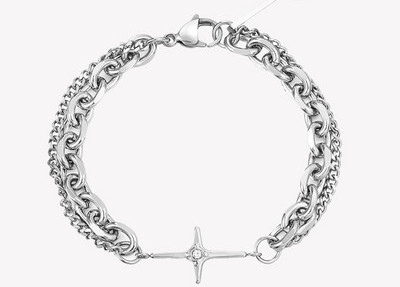 Τρέχον ανδρικό ασημένιο βραχιόλι
