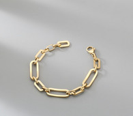 Γυναικείο βραχιόλι με μεγάλη πλέξη σε χρυσό χρώμα